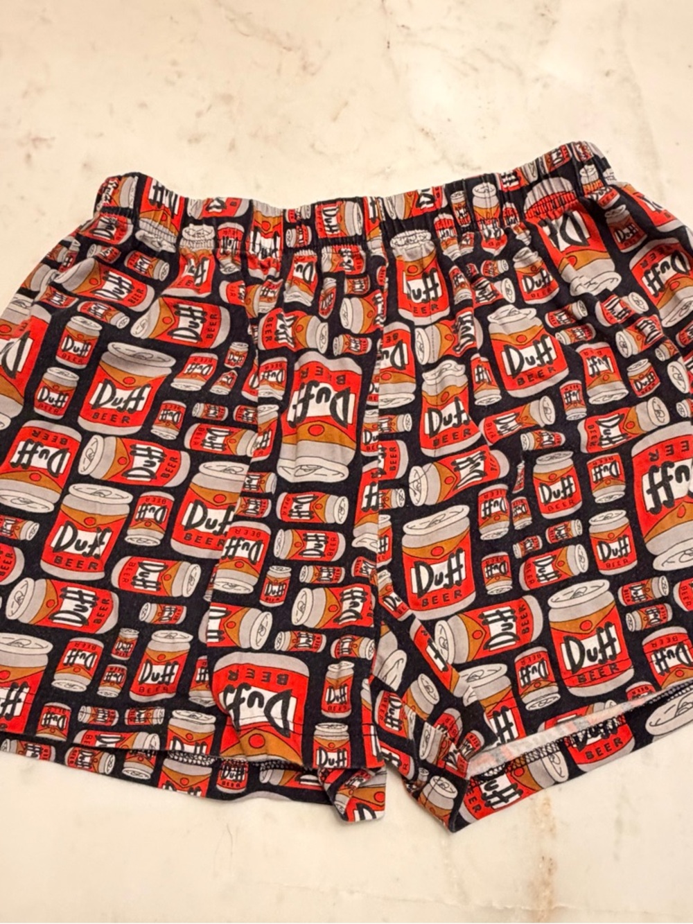 The Simpsons Duff Beer Print Men's Boxers - Red & Black Size XL